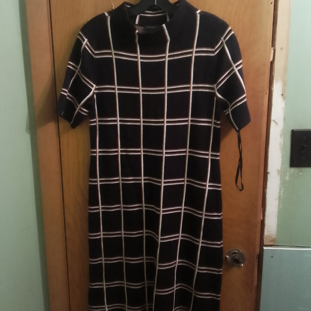 Ann Taylor Factory Black and White Grid Dress